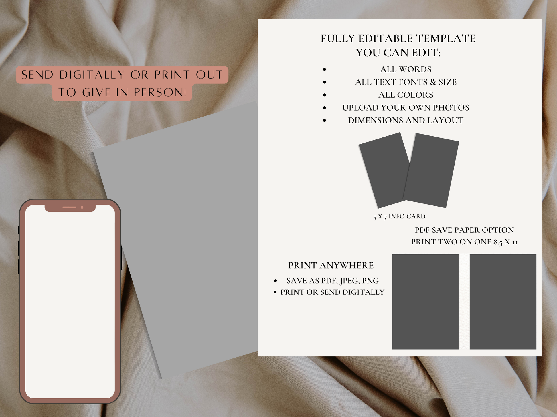 This editable done for you template is easy to use and can be customized to fit your specific needs. Simply input the information and customize the template to make it look exactly the way you want it to. 