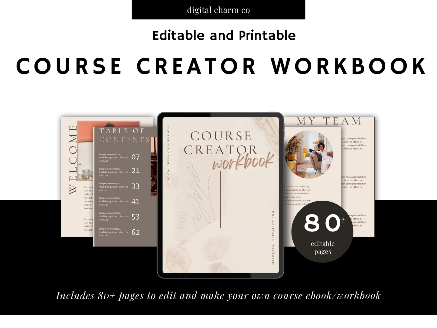 With this Canva eBook template, you can create a course workbook in minutes. This template includes a lead magnet, checklist, and more! So whether you're looking to create a course for your blog or online course, this template is perfect for you