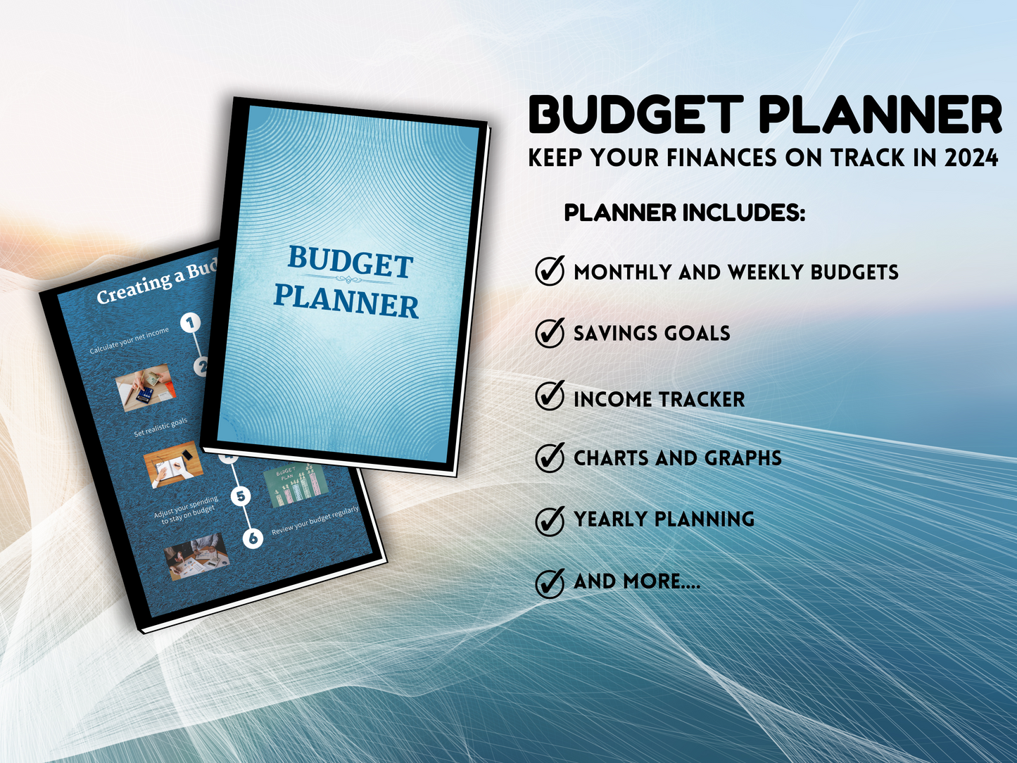 Digital Budget Planner for achieving financial freedom, setting savings goals and beginning retirement planning